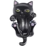Charms en argent noirs en métal à motif chats look fashion pour femme 