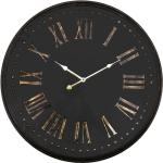 Horloges design noires en fer industrielles 