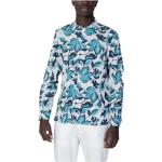 Chemises de printemps Antony Morato bleus clairs à fleurs en viscose à manches longues lavable en machine à manches longues Taille XXL look casual pour homme 