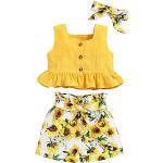 Vêtements jaunes à volants à motif tournesols Taille 3 ans look fashion pour fille de la boutique en ligne Amazon.fr 