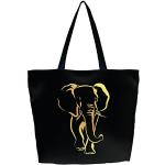 Sacs à main imprimés noirs en tissu à motif éléphants look fashion pour femme 