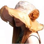 Aolevia Élegant Chapeau de Soleil Femme Pliable Avec Dentelle Pour Anti-UV/Pare-Soleil En Été Taille Unique-Bronzé