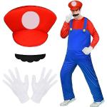 Accessoires déguisement rouges en feutre Super Mario Mario Tailles uniques look fashion en promo 