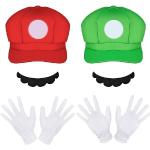 Gants blancs en fibre synthétique Halloween Super Mario Mario Tailles uniques look fashion 