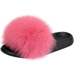 Chaussons peluche roses en fourrure Pointure 37 look fashion pour femme 