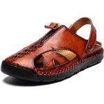 Sandales marron en cuir en cuir Pointure 42 look fashion pour homme en promo 