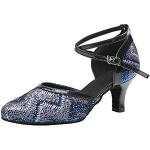 Chaussures de tango bleues en cuir synthétique à strass Pointure 34 look fashion pour femme 