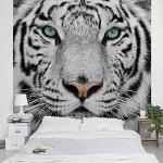 Papiers peints photo Apalis blancs à effet tigré à motif tigres modernes 