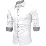 Chemises unies d'automne blanches à manches longues Taille XXL look business pour homme 