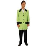 Aptafêtes - Cu080422/54-56 - Costume Glamour Vert pour Homme Taille 54/56 - Déguisement Complet Années 60 Composé De La Veste - Pantalon Et Chemise - Taille 54-56