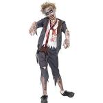 Zombie School Boy Costume, Grey, with Trousers, Jacket, Mock Shirt & Tie, TODDLER