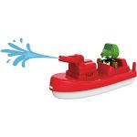 AquaPlay FireBoat 8700000273 Accessoires pour trains d'eau AquaPlay ou pour la baignoire, bateau de pompiers avec Sven le crocodile, fonction éclaboussures d'eau, pour enfants à partir de 3 ans, rouge