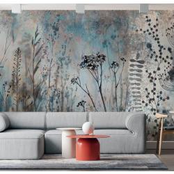 Aquarelle Fleurs Sauvages, Papier Peint Abstrait, Peel Et Bâton Affiche Murale Décoration Floral Design Scandinave Amovible