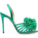 Sandales à talons Aquazzura vert émeraude en daim à talons aiguilles à bouts ouverts Pointure 40 pour femme en promo 