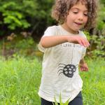 T-shirts à imprimés orange corail à motif USA enfant bio éco-responsable look vintage 