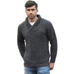 Pulls à col chale gris foncé en laine Taille XL look fashion pour homme 