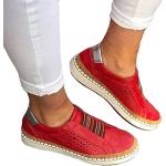 Chaussures de running rouges en cuir anti choc Pointure 38 look fashion pour femme 