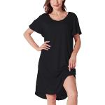 Chemises de nuit noires à manches courtes à manches courtes à col rond Taille XL look fashion pour femme 