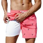 Shorts de bain beiges nude à rayures en polyester Taille S look fashion pour homme en promo 