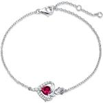 Bracelets coeur pour la Saint-Valentin avec rubis look fashion pour femme 