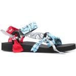 Sandales plates bleues en caoutchouc à bouts ouverts à scratchs Pointure 40 pour femme 
