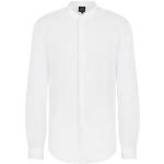 Chemises de créateur Armani Exchange blanches col mao Taille M look fashion pour homme 
