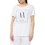 T-shirts de créateur Armani Exchange blancs à manches courtes bio à manches courtes à col rond Taille M look fashion pour femme 