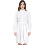 Robes de créateur Armani Exchange blanches en popeline à manches longues à manches longues Taille XS pour femme 