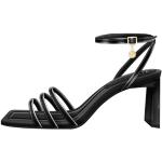 Sandales à talons de créateur Armani Exchange noires à bouts carrés Pointure 36,5 look fashion pour femme 