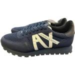 Chaussures de sport de créateur Armani Exchange bleues en caoutchouc respirantes Pointure 43 look fashion pour homme 