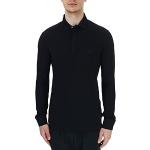 Polos de créateur Armani Exchange noirs en coton lavable en machine à manches longues Taille XXL look fashion pour homme en promo 