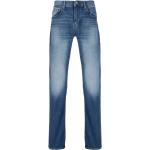 Jeans droits de créateur Armani Exchange bleu indigo à effet froissé en coton mélangé délavés W32 L33 pour homme en promo 