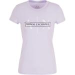 T-shirts à imprimés de créateur Armani Exchange lilas en jersey à manches courtes à col rond pour femme 