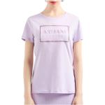 T-shirts de créateur Armani Exchange violets à manches courtes à manches courtes Taille XS pour femme 