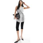 Vestes en lin de créateur Armani Exchange gris sans manches Taille M pour femme 