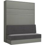 Armoire lit escamotable genius sofa gris mat canapé gris couchage 160200 - gris