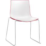 Arper Catifa 46 0278 - Chaise bicolore pied chromé blanc/rouge support métal chromé
