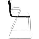 Arper Catifa 46 0287 -Chaise bicolore pied chromé blanc/noir support métal chromé