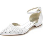 Sandales plates blanches en cuir synthétique à strass Pointure 41 classiques pour femme 