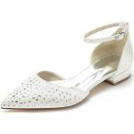 Sandales plates blanc d'ivoire en cuir synthétique à strass Pointure 39 classiques pour femme 