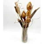 Vases tube marron à fleurs en verre à motif fleurs 