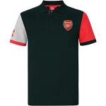 Arsenal FC Officiel - Polo de Football pour Homme - avec Blason - Noir/Manches Contrastantes - Large