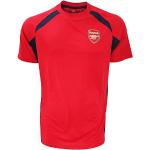T-shirts rouges à logo en polyester à manches courtes Arsenal FC lavable en machine à manches courtes Taille S pour homme 