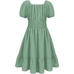 Robes plissées vert clair en coton mélangé look casual pour fille de la boutique en ligne Amazon.fr 