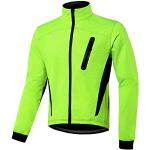 ARSUXEO Veste de Cyclisme Hommes Veste Thermique d'hiver pour VTT Manteau Softshell pour Imperméable et Coupe-Vent 16H vert L