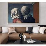 Art célèbre l'amant de baiser par René Magritte affiches de peinture sur toile et impressions surréalisme classique mur Art photos, pour la décoration de la maison Sans cadre