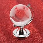 Globes terrestres argentés en verre imprimé carte du monde art déco 