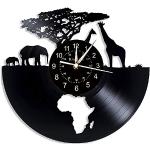 Horloges murales en vinyle à motif Afrique 