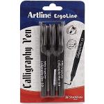 Art Line Ergoline Calligraphy Fountain Pen with 1. 0,2. 0 and 3. 0 mm Nibs (Black Ink)