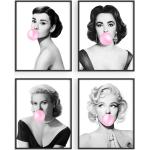 Art Mural De Célébrités Haus & Hues, Décoration Murale Pop Art - Lot 4 Audrey Hepburn Marilyn Monroe Grace Kelly Elizabeth Taylor